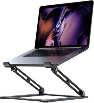 VIGLT Laptop Stand for Desk, Adjustable Laptop Stand Holder Portable Laptop Riser with Multi-Angle Height Adjustable Computer Stand for MacBook Air/Pro and More Notebooks 10-17.3"-Black