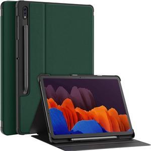 Soke Galaxy Tab S8+/S7 FE/S7 Plus Case with S Pen Holder [SM-X800/X806/T730/T736B/T970/T975] - Shockproof Stand Folio Case for Samsung Tab S8+ 2022/S7 FE 2021/S7 Plus 2020 12.4" Tablet,Midnight Green