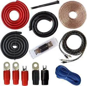 SoundBox PCK0, 0 Gauge Amp Kit Complete Amplifier Install Wiring Cables - 7500W