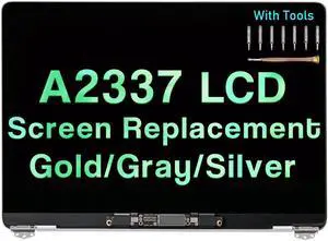 Screen Replacement for MacBook Air M1 A2337 2020 2021 13" EMC 3598 MGN63 MGN93 MGND3 MGN73 MGNA3 MGNE3 LCD Display Assembly Kit (Silver)