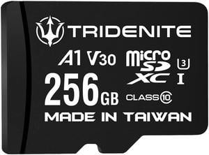 TRIDENITE 256GB Micro SD Card, MicroSDXC Memory for Nintendo-Switch, GoPro, Drone, Smartphone, Tablet, 4K Ultra HD, A1 UHS-I U3 V30 C10, Up to 95MB/s Read, with SD Adapter