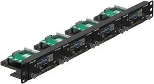 UCTRONICS 19 1U Rack Mount for Raspberry Pi with SSD Mounting Brackets, Thumbscrews Front Removable Bracket Supports Up to 4 Raspberry Pi 5, 3B/3B+, 4B and 4 SSDs, Option SD Card Adapter