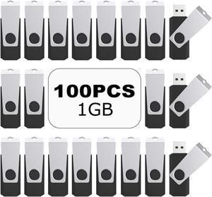 TOPESEL USB Storage Flash Drive,100PCS 1GB USB 2.0 Flash Drive Bulk Pack, USB Flash Drives Thumb Drives USB Stick Flash Memory Stick (1G, 100 Pack, Black)