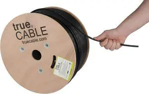 trueCABLE Cat6 Direct Burial, 1000ft, Waterproof, Outdoor Rated CMX, Black, 23AWG Solid Bare Copper, 550MHz, PoE++ (4PPoE), ETL Listed, Unshielded UTP, Bulk Ethernet Cable trueCABLE Cat6 Direct Burial, 1000ft, Waterproof, Outdoor Rated CMX, Black, 23AWG Solid Bare Copper, 550MHz, PoE++ (4PPoE), ETL Listed, Unshielded UTP, Bulk Ethernet Cable