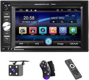 UNITOPSCI Double Din Car Stereo Car Multimedia Player Bluetooth Audio and Calling 6.2 Inch LCD Touchscreen Monitor, MP5 Player WMA USB SD Auxiliary Input FM Radio with Backup Camera Remote Control