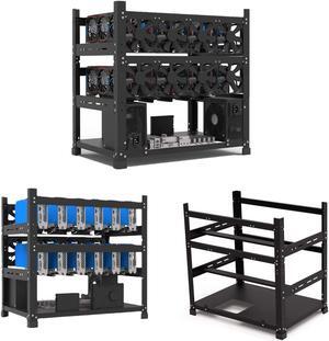 XIANXIAN Mining Rig Frame 12 GPU, Open Air Mining Rig Frame Mining Case Rack Motherboard Bracket Computer Case Support to Dual