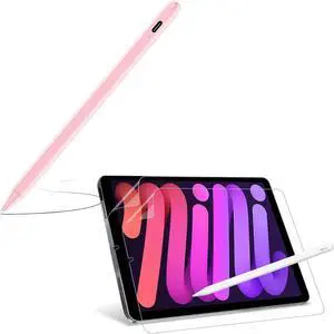 Pink Stylus Pen for iPad with Palm Rejection,[2 Pack] Paper Screen Protector Compatible with iPad Mini 6 2021 (6th Generation, 8.3 Inch)