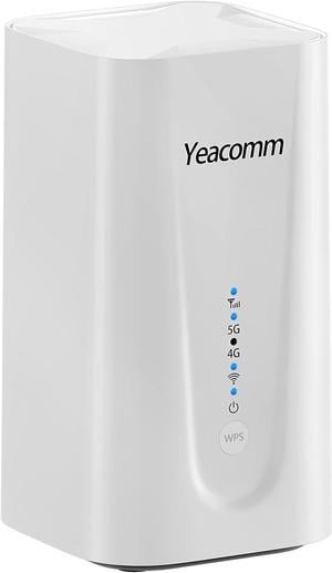 Yeacomm 5G Router AX3600 WiFi-6 Modem with Sim Card Slot,NR NSA/SA 5G Cellular Router Up to 4.67Gbps,Wireless 5G CPE & LTE Cat20 Gateway,Voice Volte RJ11,Band Lock,VPN,4 x 4 MIMO