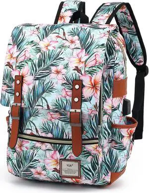 YGR Floral Laptop Backpack for Women, Female, College, Travel, Business, Outdoor Sports, Office, Work (Multi Color)
