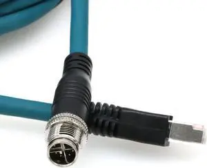 ZBLZGP M12 Gigabit High Flex Cat7e Industrial Ethernet Cable 8 Pin X-Code Male to RJ45 Networking Shielded Quick Connect for Industrial Camera 5M