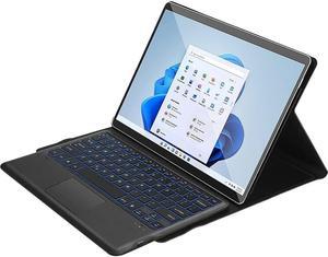 SaharaCase Protection Bluetooth Keyboard Case with Mouse Pad for Microsoft Surface Pro 8 (2021) [Shockproof Bumper] Heavy Duty Rugged Protection Antislip Integrated Kickstand - Black