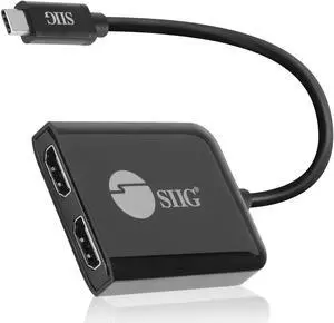 SIIG USB-C to 2 Port HDMI Display MST Hub - Up to Dual 4K@60Hz Extended Display Mode, Compatible with Windows and ChromeOS, Not macOS Compatible (CE-DP0T11-S1)