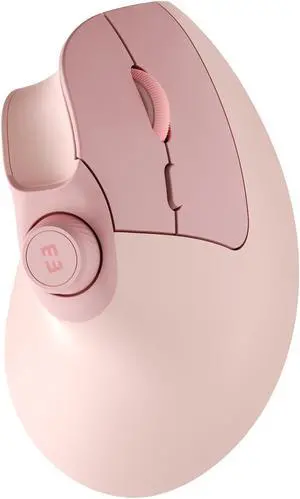 seenda Ergonomic Mouse Rechargeable, Vertical Wireless Mouse with Volume knob, Quiet clicks, 3 Device Connection (Bluetooth or USB), Optical Mice for Windows, PC and Mac- Rose