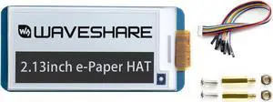 Waveshare 2.13inch E-Paper Display HAT Compatible with Raspberry Pi 5/4B/3B/Zero/Zero W/Zero 2W/Pico/Pico W/Pico WH/Jetson Nano, 250x122 Resolution Black/White Dual-Color