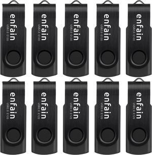 Enfain 10-Pack of 32GB USB 3.0 Flash Drives Write Speed Up to 25MB/S Read Speed Up to 90MB/S (All Black)
