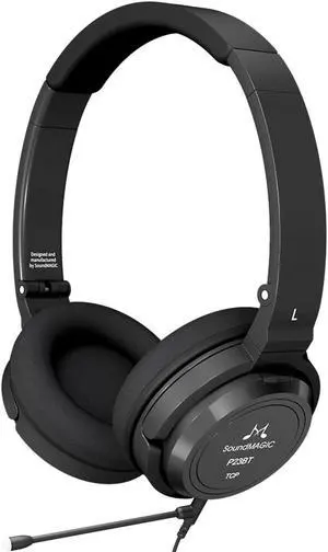 SoundMAGIC P23BT Portable On Ear Bluetooth Headphones CVC Noise Canceling Microphone HiFi Sound Stable Wireless Signal Connection Long Playtime with Detachable Cable for Game Black