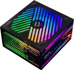 Apevia ATX-PM1000W PCIe 5.0 & ATX 3.0 Ready Premier 1000W 80+ Gold Certified, Includes PCIe 5.0 / Gen 5 12VHPWR Connector, Active PFC ATX Semi-Modular Gaming Power Supply with 366 RGB Light Modes