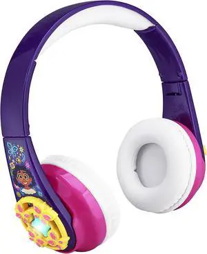 eKids Disney Encanto Bluetooth Headphones with EZ Link, Wireless Headphones with Microphone and Aux Cord, Kids Earphones for School, Home, or Travel