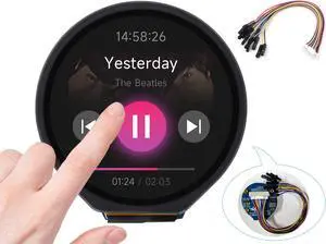 1.28inch Touch Round LCD Module with Touch Panel, 240x240 IPS Capacitive Display Screen, 65K RGB Color, SPI & I2C Port, GC9A01 & CST816S Chip, for Raspberry Pi/Raspberry Pi Pico/Ardu/STM32, etc