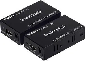 avedio links 196FT/60M HDMI Extender Over Cat 5e/6/7, HDMI Ethernet Extender Transmitter Receiver Support Full HD 1080P 3D, EDID Copy, Compatible with Fire Stick, Roku (HDMI Extender 196FT)
