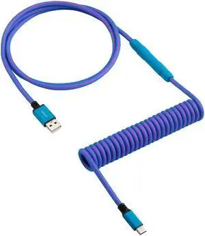 CableMod Artisan Coiled Keyboard Cable (Galaxy Blue, Slimline, USB A to USB Type C, 150cm)