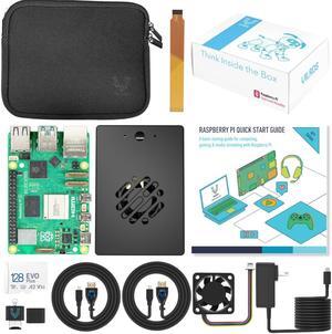 Vilros Raspberry Pi 5 Starter Kit MAX - Turbo Cooled Aluminum - (128GB Edition) - (4GB RAM)