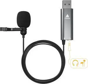 MAONO USB Lavalier Microphone with Headphones Jack, Omnidirectional Computer Lapel Clip Mic for Recording, Gaming, Streaming, Podcasting, YouTube, Skype, PC, Laptop, Mac, AU-UL20 MAONO USB Lavalier Microphone with Headphones Jack, Omnidirectional Computer Lapel Clip Mic for Recording, Gaming, Streaming, Podcasting, YouTube, Skype, PC, Laptop, Mac, AU-UL20