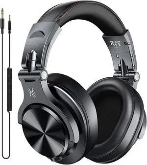 OneOdio A70 Bluetooth Over Ear Headphones, Studio Headphones with Shareport, Wired and Wireless Professional Monitor Recording Headphones with Additional 6.3mm Audio Cable Black