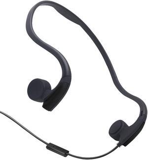 GZCRDZ Bone Conduction Wired Headphones with Noise Cancelling Mic 3.5mm Connector Sweat Resistant Headphones for Cycling Running and Other Sports (Black)