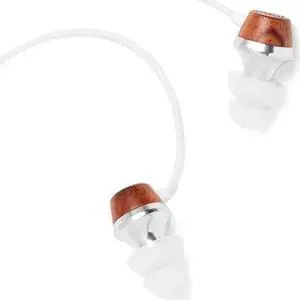 Symphonized ALN Premium Genuine Wood in-Ear Noise-isolating Headphones, Earbuds, Earphones with Mic (White)
