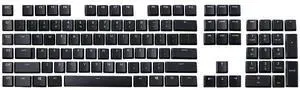 AMair Texture Tactility Backlit Keycaps Replacement for GL Tactile Switch Logitech G813/G815/G913/G915 TKL RGB Mechanical Gaming Keyboard (Black 112 Keys)