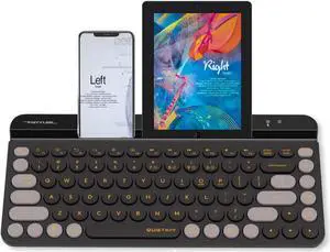 Bloody FBK30 Multi-Device QuietKey Wireless Keyboard, 2.4G and Bluetooth Dual Mode, Up to 4 Devices, Portable with Integrated Stand for Mac iOS Windows Android (Blackcurrant)