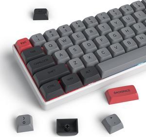 XDA PBT Key Cap, 134 Keys Dye Sublimation Grey red Custome Key Cap Set for Cherry/Gatron MX switches 60 Percent/68/61 Gaming Mechanical Keyboard
