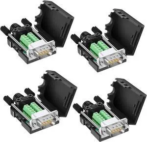 Dbilida DB9 Solderless Connector 4Male, DB9 Breakout Connector RS232 D-SUB Serial to 9pin Port Terminal with Case Dbilida DB9 Solderless Connector 4Male, DB9 Breakout Connector RS232 D-SUB Serial to 9pin Port Terminal with Case