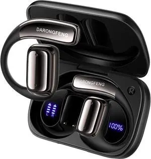DARONGFENG Open Ear Wireless Bluetooth Headphones, Pain-Free Air Conduction Ear Buds with LED Digital Display Charging Case, Sweat Resistant for Running, Safe Driving, and Extended Daily Use