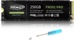 Fikwot FN501 Pro 256GB NVMe SSD - M.2 2280 PCIe Gen3 x4 Internal Solid State Drive with Graphene Cooling Sticker, Up to 3,500MB/s, SLC Cache 3D NAND TLC, Compatible with Laptop & PC Desktop