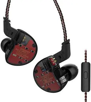 Kinboofi KZ ZS10 Earbuds Headphone, in Ear Monitor Hybrid 4 Balanced Armature and 1 Dynamic Driver Earphone with Detachable 2 Pins Cable for MP3 Player, Android Smart Devices (with Mic, Black)