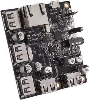 MakerSpot 5-Port Stackable USB Docking Hub for Raspberry Pi Zero V1.3 with Protector, 2.4A Power Supply, 1.5m Micro USB Cable with On Off Switch and Standoffs