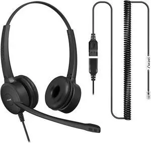 Axtel Bundle Prime Duo with AXC-02 Cable | Noise Cancellation - Compatible with Grandstream GXP1600, GXP1700, GXP2100, GRP2600 Series Phones