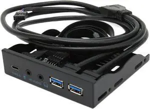 USB3.0 Front Panel Hub, Optical Drive 3.5 Panel Computer Expansion Board 10Gbps with USB3.2, Type C, 2xUSB3.0 and Mic Input and Audio Output Ports for 3.5 Floppy Drive Chassis