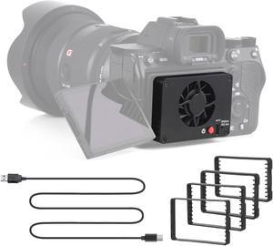 Camnoon FS-04B Camera Cooling Fan External Cooling System with 2 Fan Speeds 4pcs Mounting Adapter Plates for Sony A7M4/ZVE1/A6700/A7C2/A7S3/ZV-E10/FX30, for Canon R5/R6/R7, for Fujifilm XT4 Cameras