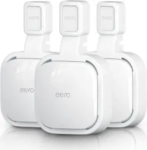 3Pack Wall Mount Holder for eero Pro 6e/6 Mesh Wi-Fi System, Outlet Wall Mount Stand Bracket for eero Pro 6e tri-Band Mesh, Wire Organizer