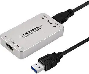 Unisheen 1080P60 HDMI Video Capture Card,USB 3.0 HDMI Video Capture Device, Full HD for Game Recording, Live Streaming Broadcasting