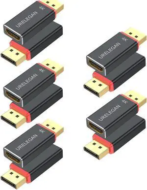 URELEGAN DisplayPort to HDMI Adapter 10-Pack (NOT USB), 4K UHD Display Port (DP) to HDMI Converter Aluminum Shell Support Video & Audio Compatible with DisplayPort Source Devices