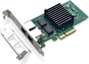 XWYWX 1Gb PCIe X4 NIC Converged Network Interface Card 2*RJ45 Ports for Intel I350AM2 10/100/1000Mbps PCI-E Ethernet LAN Network Adapter Compare to I350-T2 for Win/Linux/FreeBSD/VMware/Unix-X2R1143-11