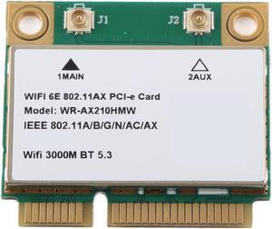AX210HMW WiFi Card,5374M Wi-Fi 6E Wireless Module Expand to 6GHz MU-MIMO Tri-Band Internal Network Card with Bluetooth 5.2,Mini PCIE Wireless Network Card for Laptop