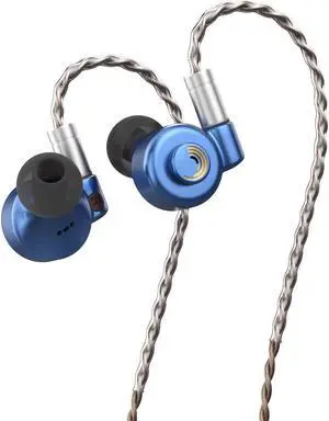 LETSHUOER D13 Custom 13mm Dynamic Driver in-Ear Monitor, DLC Diaphragm HiFi in-Ear Earphone IEMs with Dual Cavity Design (Blue, 4.4mm)