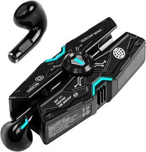 CERRXIAN Earbuds,Red Earbuds with Charging Case LED, High-Fidelity Stereo for iOS/Android,Gaming/Running/Fitness/Work (Black)