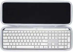 Lebakort Hard Case Compatible with Logitech MX Keys S or MX Keys Advanced Keyboard (Pale Grey Case)