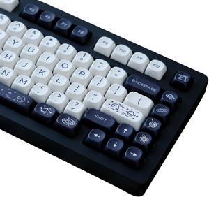 ZXMICYFA PBT Keycaps, 126 Keys Customized Cute Dye Sublimation Theme Keycap Set MOA Profile Keycaps for US Layout Cherry Gateron MX Switch Mechanical Keyboard